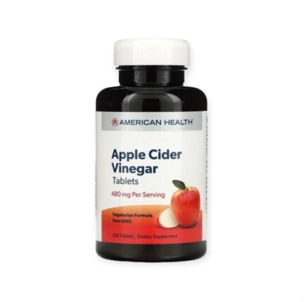American Health Apple Cider Vinegar 480 mg 200 Tablets لنظام غذائي متوازن