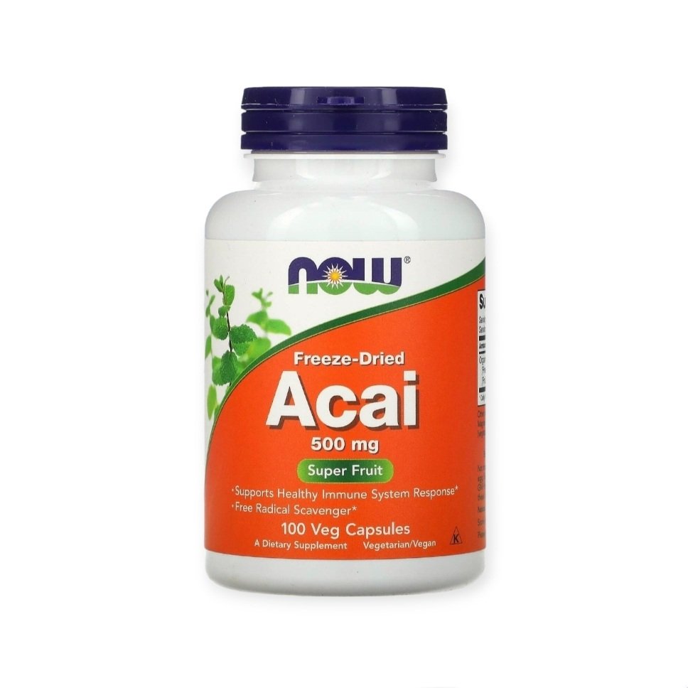 NOW® Acai 500 mg 100 Veg Capsules كبسولات أكي لحماية الجسم من الإجهاد التأكسدي NOW® Acai 500 mg 100 Veg Capsules كبسولات أكي لحماية الجسم من الإجهاد التأكسدي