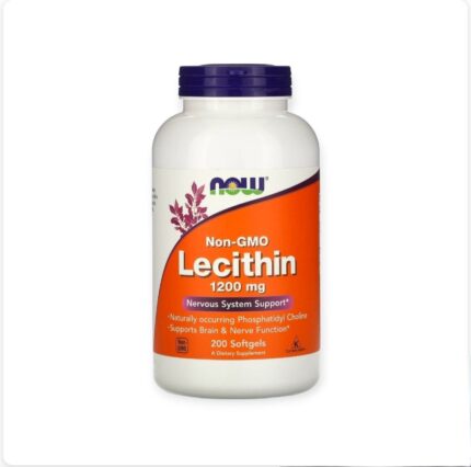 NOW® GMO Lecithin 1,200 mg 200 Softgels أفضل مكمل غذائي لدعم صحة الأعصاب