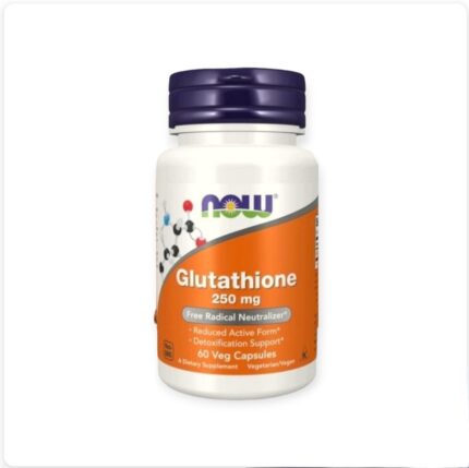 NOW® Glutathione 250 mg 60 Veg Capsules مكمل غذائي لإزالة السموم من الجسم