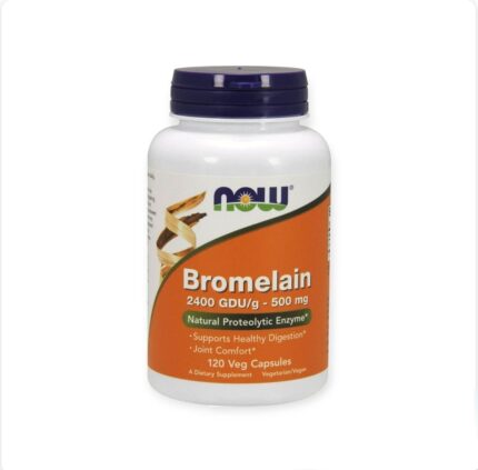 NOW® Bromelain 500 mg 120 Veg Capsules مكمل غذائي لدعم صحة الجهاز الهضمي