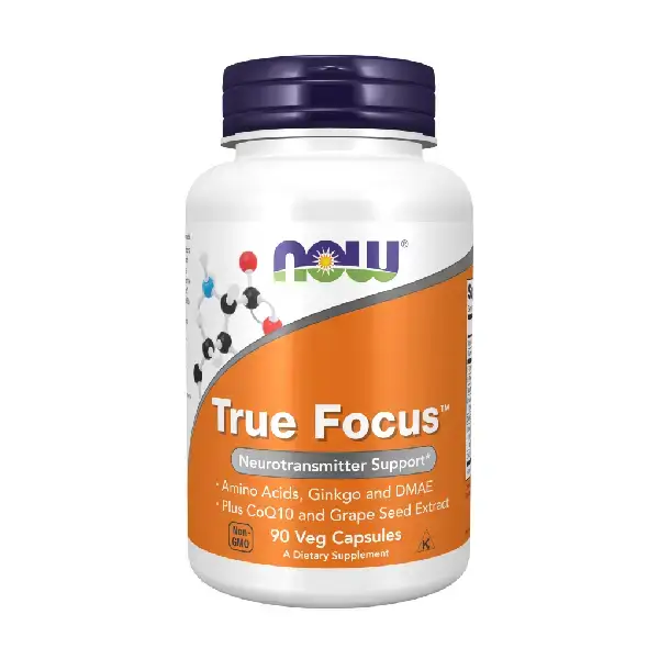 Now True Focus Neurotransmitter Support Amino Acids, Ginkgo and DMAE Plus CoQ10 and Grape Seed Extract GMO 90 Veg Capsules Now True Focus Neurotransmitter Support Amino Acids, Ginkgo and DMAE Plus CoQ10 and Grape Seed Extract GMO 90 Veg Capsules
