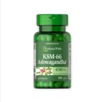 Puritan's Pride KSM-66 Ashwagandha 450 mg 60 Capsules للحد من التوتر والقلق وزيادة التركيز