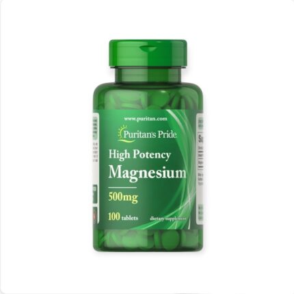 Puritans Pride Magnesium 500 mg 100 Tablets لدعم وظائف الأعصاب