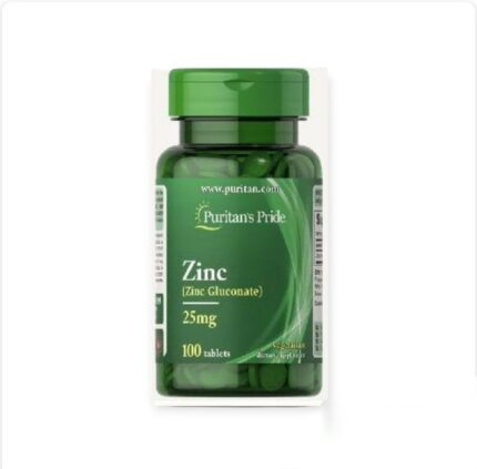 Puritan’s Pride Zinc Gluconate 25 mg 100 Capsulesجلوكونات الزنك لدعم صحة الجهاز المناعي