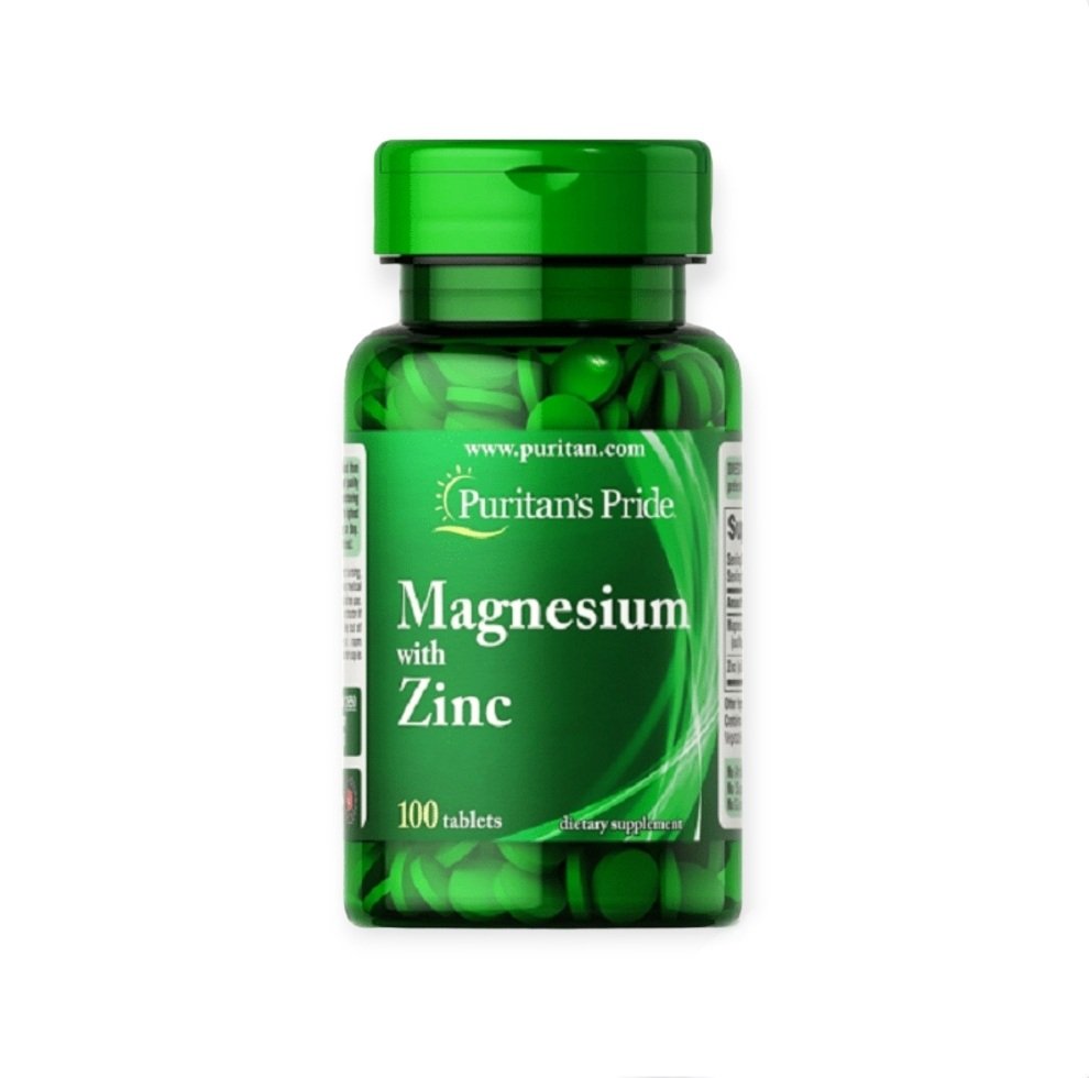 Puritan’s Pride Magnesium With Zinc 100 Tablets المغنيسيوم والزنك لدعم جهازك المناعي والعصبي Puritan’s Pride Magnesium With Zinc 100 Tablets المغنيسيوم والزنك لدعم جهازك المناعي والعصبي