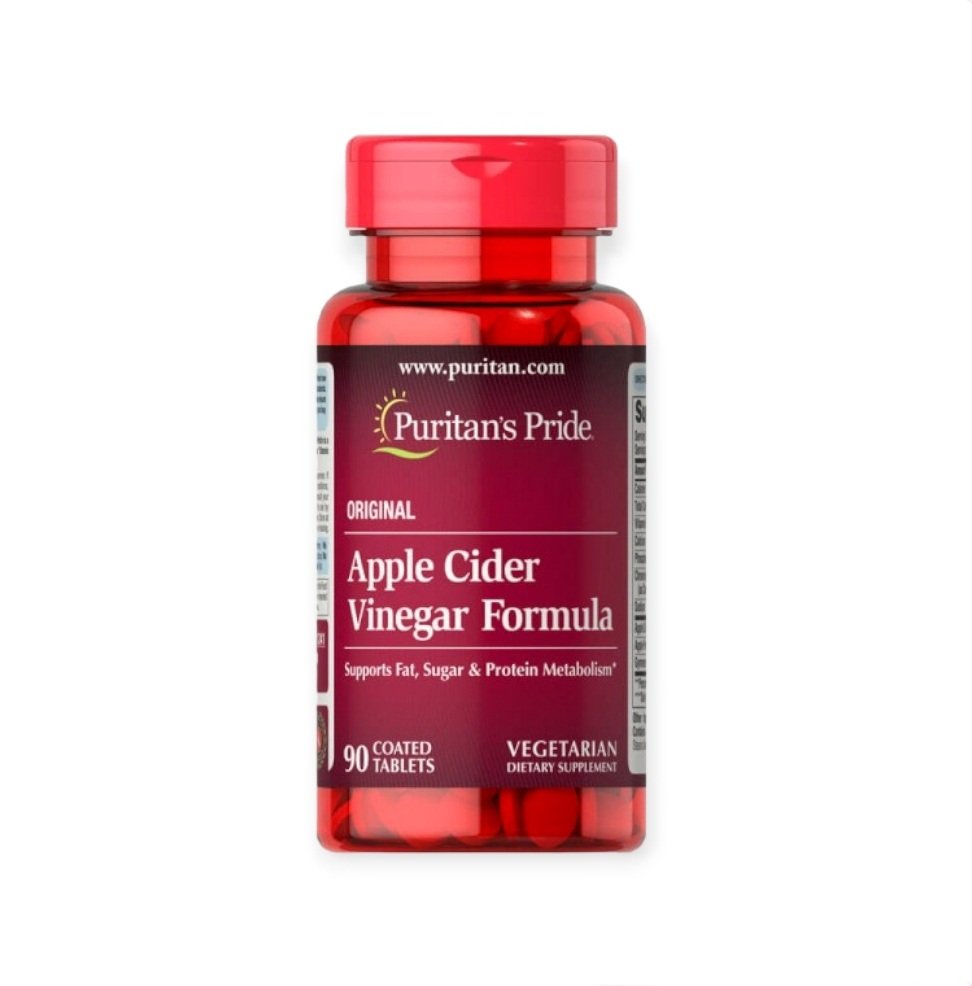 1000145200.jpg Puritan's Pride Apple Cider Vinegar COATED 90 TABLETS | اقراص خل التفاح للتخسيس
