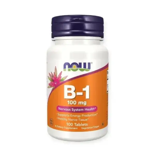 NOW Vitamin B-1 100mg 100 Tablets علاج نقص فيتامين ب1