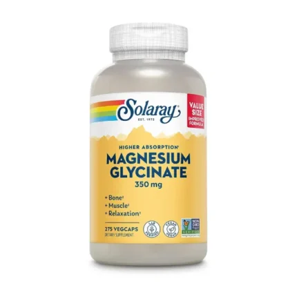 Solaray, High Absorption Magnesium Glycinate, 350mg, 275 Veg Capsules جلايسينات المغنيسيوم عالي الامتصاص