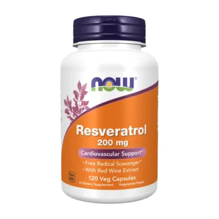 NOW Resveratrol 200 mg 120 Veg Capsules مكمل ريسفيراترول لدعم صحة القلب