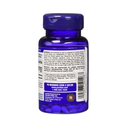 Puritan`s Pride Melatonin 5 mg 120 Tablets ميلاتونين اقراص وداعاً للأرق والإجهاد