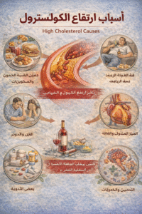 أسباب ارتفاع الكوليسترول