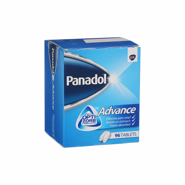 Panadol Advance 500 mg paracetamol tablets fast pain relief and fever reducer, 24 tablets