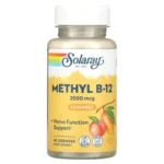 Solaray B-12 Methyl Mango Peach 2500mcg, 60 Lozenges لدعم الأعصاب