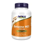 now Betaine HCL 648 mg 120 Veg Capsules مكمل غذائي لدعم الجهاز الهضمي