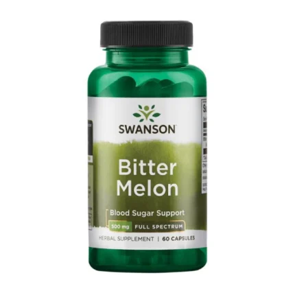 كبسولات SWANSON Bitter Melon 500 mg 60 CAPSULES لضبط مستوي السكر بالدم