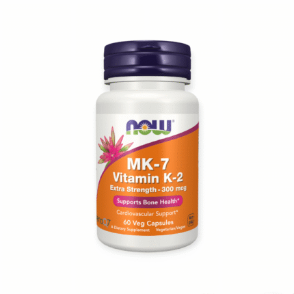 NOW Foods MK-7 Vitamin K-2, Extra Strength 300 mcg 60 Veg Capsules أم كي سفن
