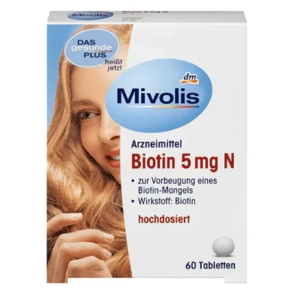 Mivolis Biotin 5 mg N in Tablets, 2 Packs x 60 pcs, Mivolis / Germany ميفوليس بيوتين