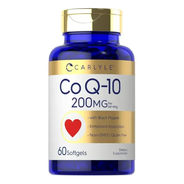 CoQ10 200mg 60 Softgels With Black Pepper by Carlyle مضاد أكسدة لصحة القلب CoQ10 200mg 60 Softgels With Black Pepper by Carlyle مضاد أكسدة لصحة القلب