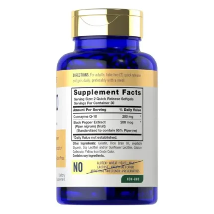 CoQ10 200mg 60 Softgels With Black Pepper by Carlyle مضاد أكسدة لصحة القلب