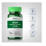 Piping Rock Iron Ferrous Sulfate, 65 mg, 250 Coated Tablets