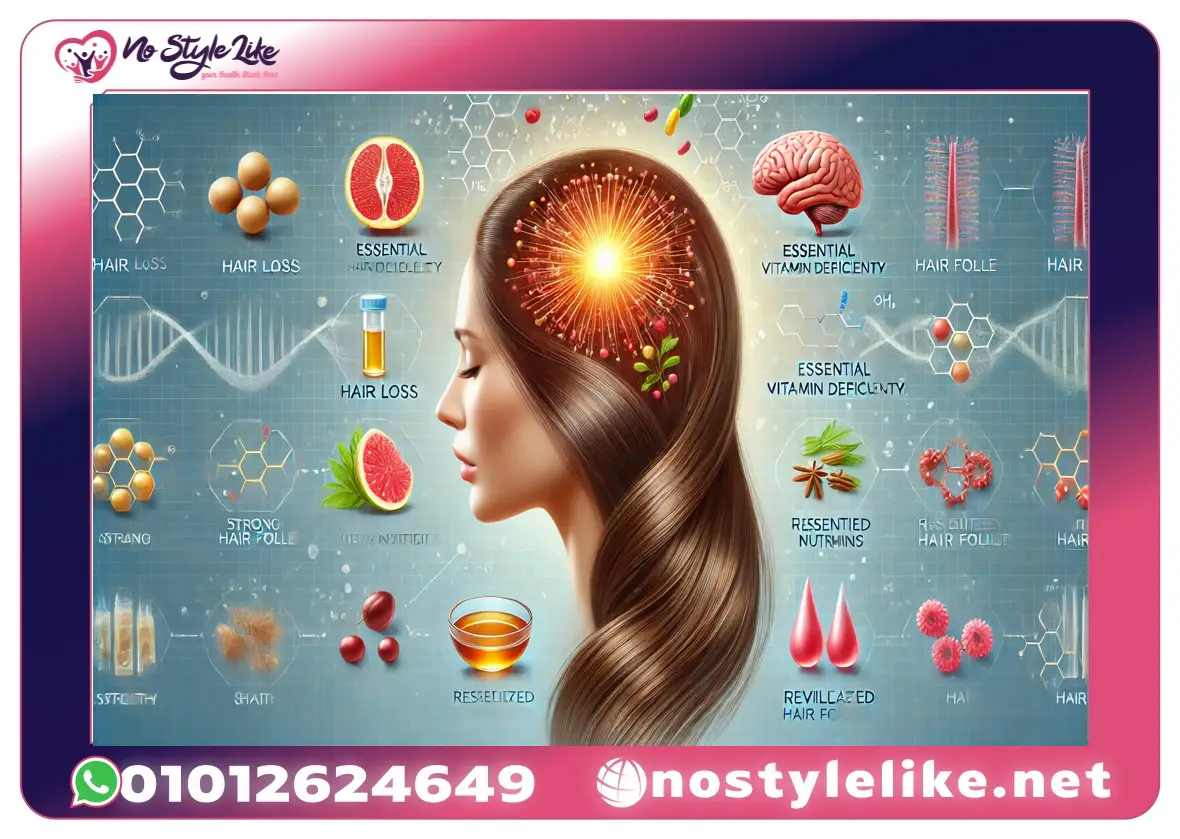 مكمل غذائي فيتامين بيوتين لتكثيف الشعر