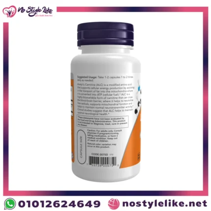 Acetyl-L-Carnitine 500 mg لصحة الأعصاب
