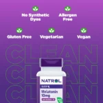Natrol Melatonin Fast Dissolve Strawberry 10mg 20 Tablets أقراص ميلاتونين بنكهة الفراولة سريعة الذوبان لنوم هادىء ومريح