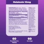 Natrol Melatonin Fast Dissolve Strawberry 10mg 20 Tablets أقراص ميلاتونين بنكهة الفراولة سريعة الذوبان لنوم هادىء ومريح