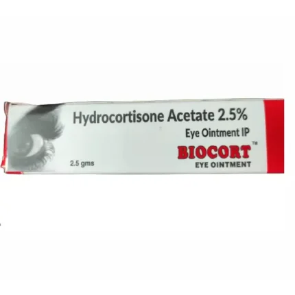 BIOCART 2.5% Hydrocortisone Acetate Eye Ointment مرهم هيدروكورتيزون لعلاج تورم وإحمرار العين