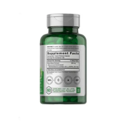 Horbaach Dopa Mucuna 120 Capsules Velvet Bean Extract مستخلص نبات الفاصوليا المخملية لدعم إنتاج الدوبامين