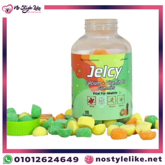 jelcy ca vit D Gummies 120 PCS مكمل غذائي لدعم صحة العظام والاسنان