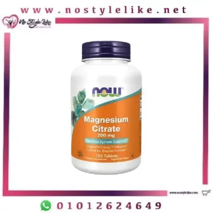Now Magnesium Citrate 200 mg 100 Tablets مكمل غذائي لدعم إنتاج الطاقة