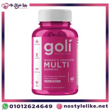 goli women multi gummies bottle front افضل ملتي فيتامين للنساء 60 علكة – أقوى دعم صحي وجمالي بتركيبة كاملة تحتوي على 13 فيتامين أساسي