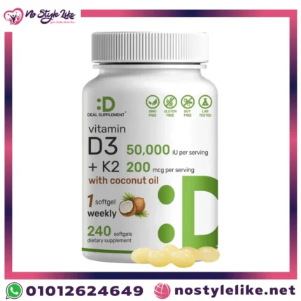 فيتامين D3 + K2 50,000 IU 240 كبسولة من Deal Supplement
