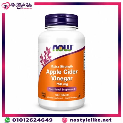 NOW Extra Strength خل التفاح 750 mg 180 قرص - عرض أمامي Apple Cider Vinegar 750 mg
