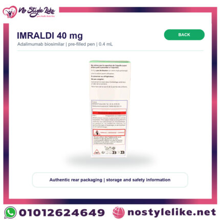 Imraldi 40 mg adalimumab pre-filled pen back packaging