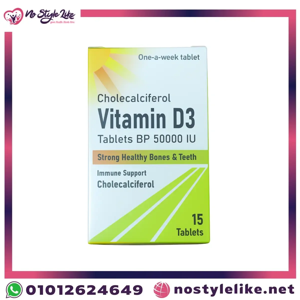 colecalciferol-vitamin-d3-front Cholecalciferol Vitamin D3 50,000 IU – Essential Support for Bones, Teeth & Immunity - Image 1