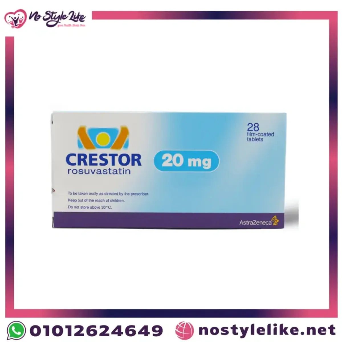 Crestor 20 mg 28 Tablets Rosuvastatin additional package view