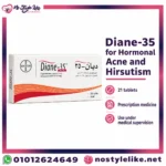Diane-35 English product information card for hormonal acne and hirsutism