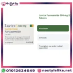 Lavixx Furosemide 500 mg 20 Tablets English information card