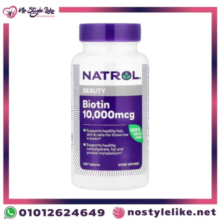Natrol Biotin 10000 mcg 100 Tablets original front package photo