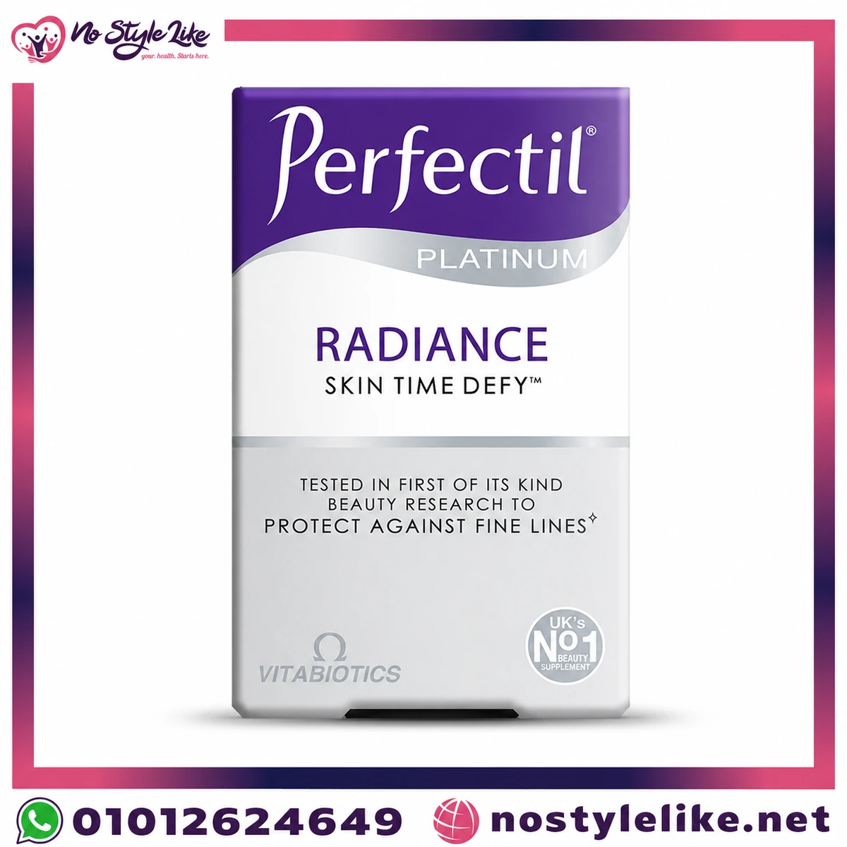 Vitabiotics Perfectil Platinum Skin Radiance 60 Tablets | برفكتيل بلاتينيوم لعلاج مشاكل الشعر - صورة المنتج 1