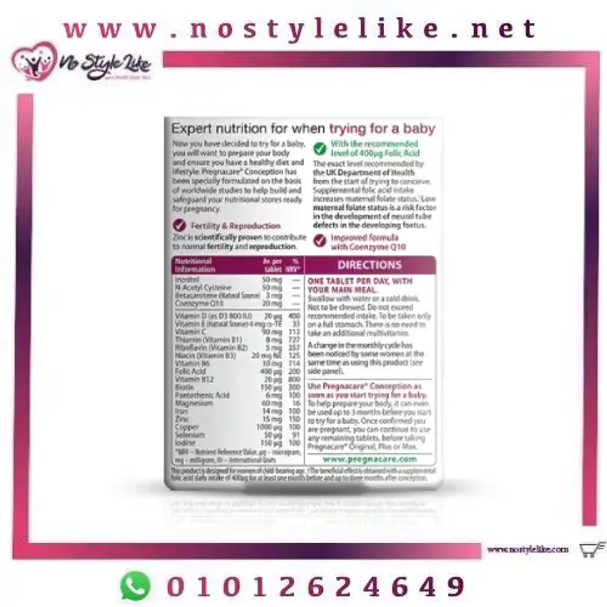 Pregnacare Conception Tablets for Fertility & Pre-Pregnancy Support - Image 2