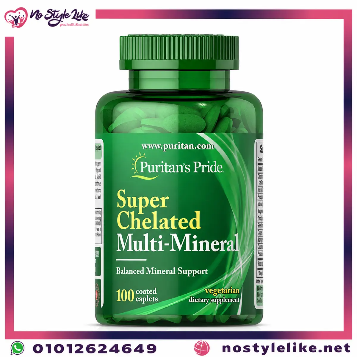 Puritans Pride Super Chelated Multi Mineral 100 tablets bottle