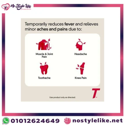 Tylenol Extra Strength 500mg Acetaminophen uses infographic fast pain relief