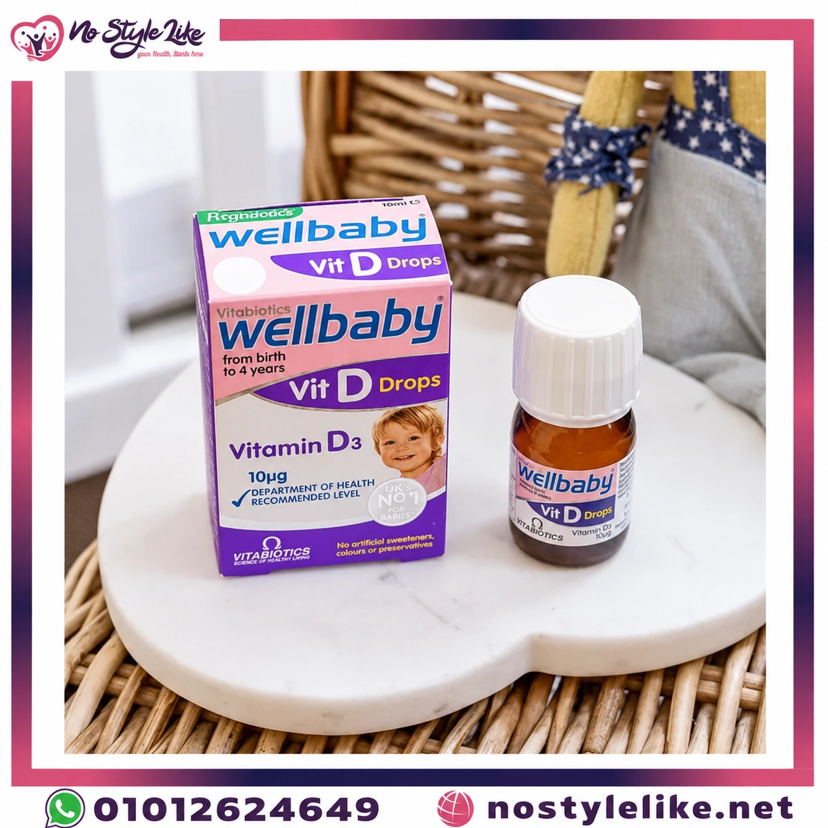 Vitabiotics Wellbaby Vitamin D Drops 10 µg 30 ml للنمو الطبيعي وتطور العظام لدى الأطفال - صورة المنتج 2
