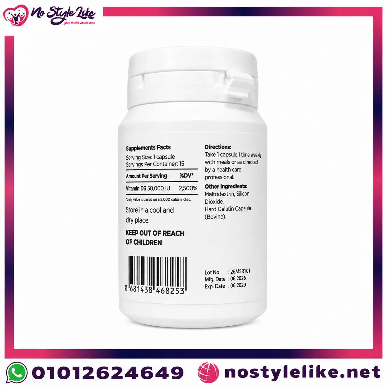 Vitamin D3 50000 IU Leda Pharma 15 Capsules - Bone & Immune Support - Image 3
