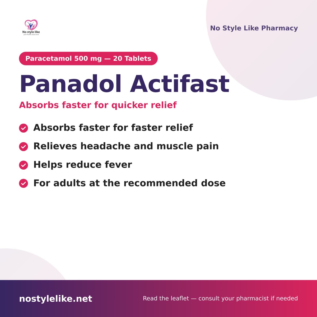 Panadol Actifast - paracetamol faster relief