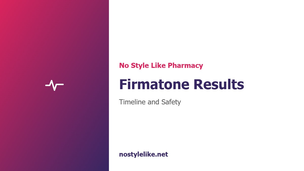 Firmatone results timeline and safety warnings by No Style Like Pharmacy